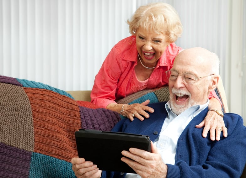 seniors video chatting with loved ones